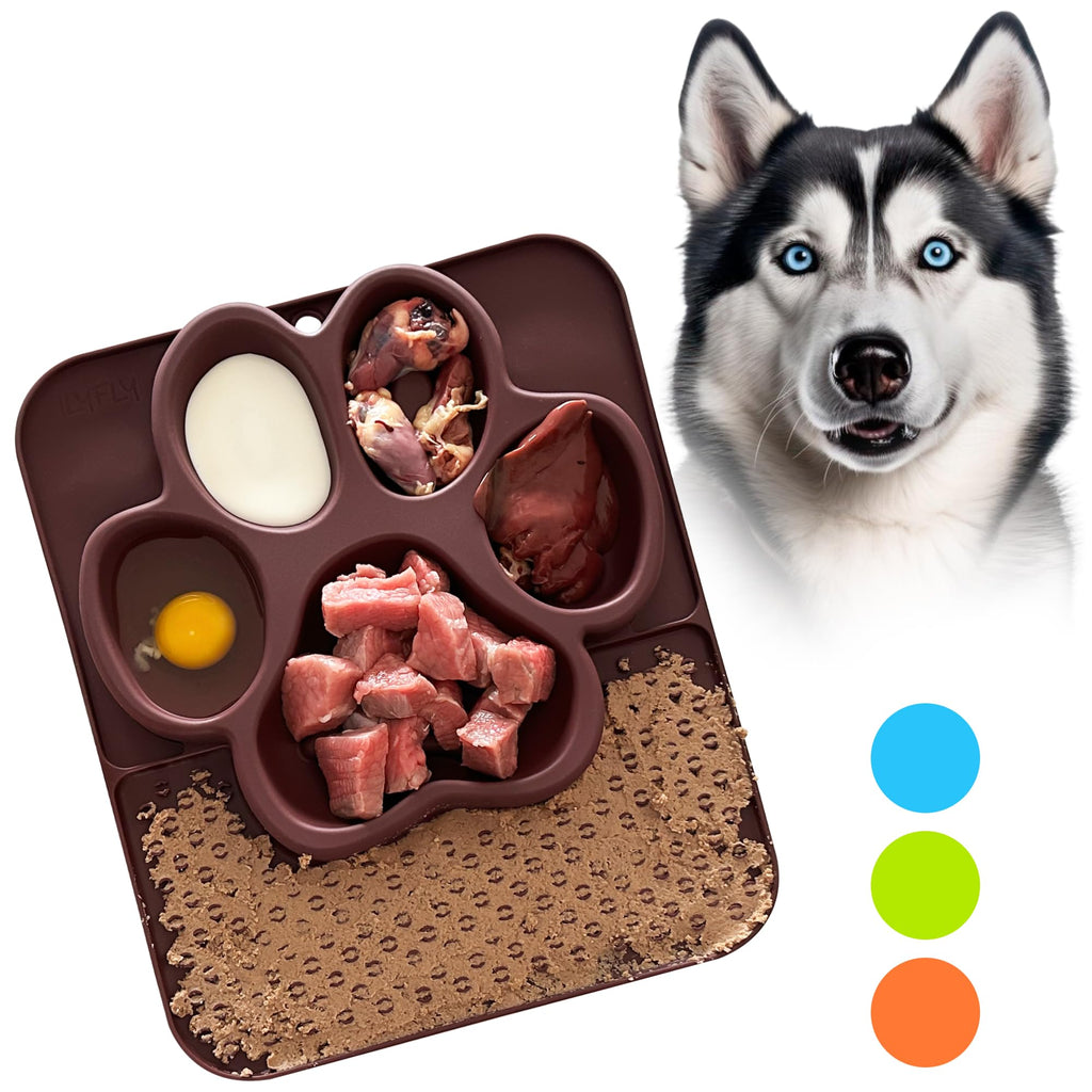 Paw-Shape Lick Mat for Dogs — 2-in-1 Slow Feeder & Anxiety Relief Mat with Heavy-Duty Suction Cups, Food-Grade Silicone, All Breeds