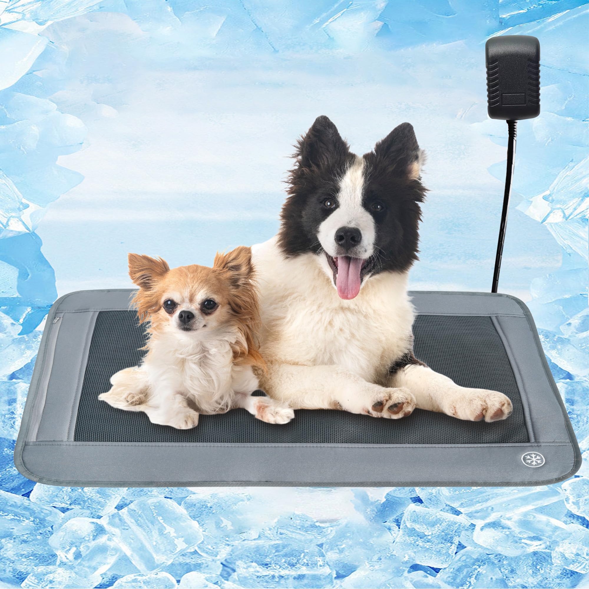 Electric Dog Cooling Mat — 3 Cooling Levels, Non-Slip & Chew-Resistant Cord, No Water or Fridge Needed, 24x18",  Small to Large Breeds